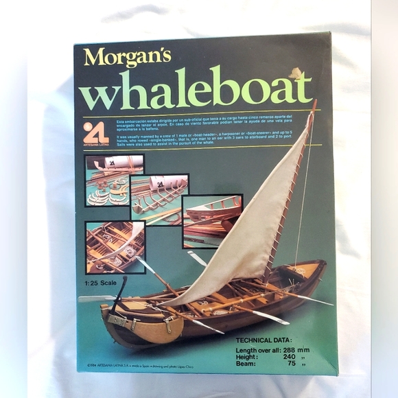 : New Open box vintage 1984 Morgan's whaleboat 1:25 scale wood model kit boat - Picture 1 of 7